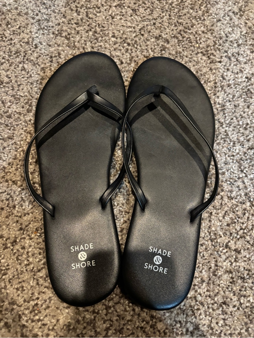 Shade & Shore Black Slim Strap Women’s Flip Flops